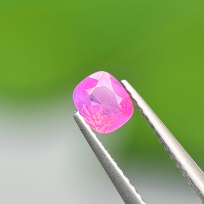 0.6 ct Natural Pink Milky Sapphire Vietnam. Cushion Shape. No Treatment.