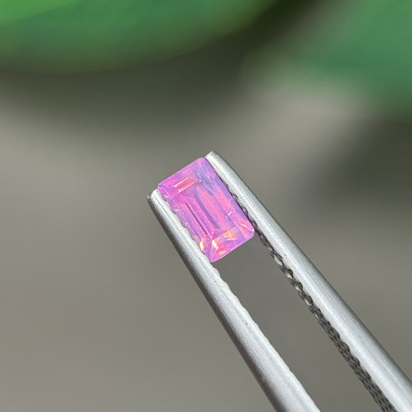 0.39 ct Natural Pink Milky Sapphire Vietnam. Emerald Shape. No Treatment.