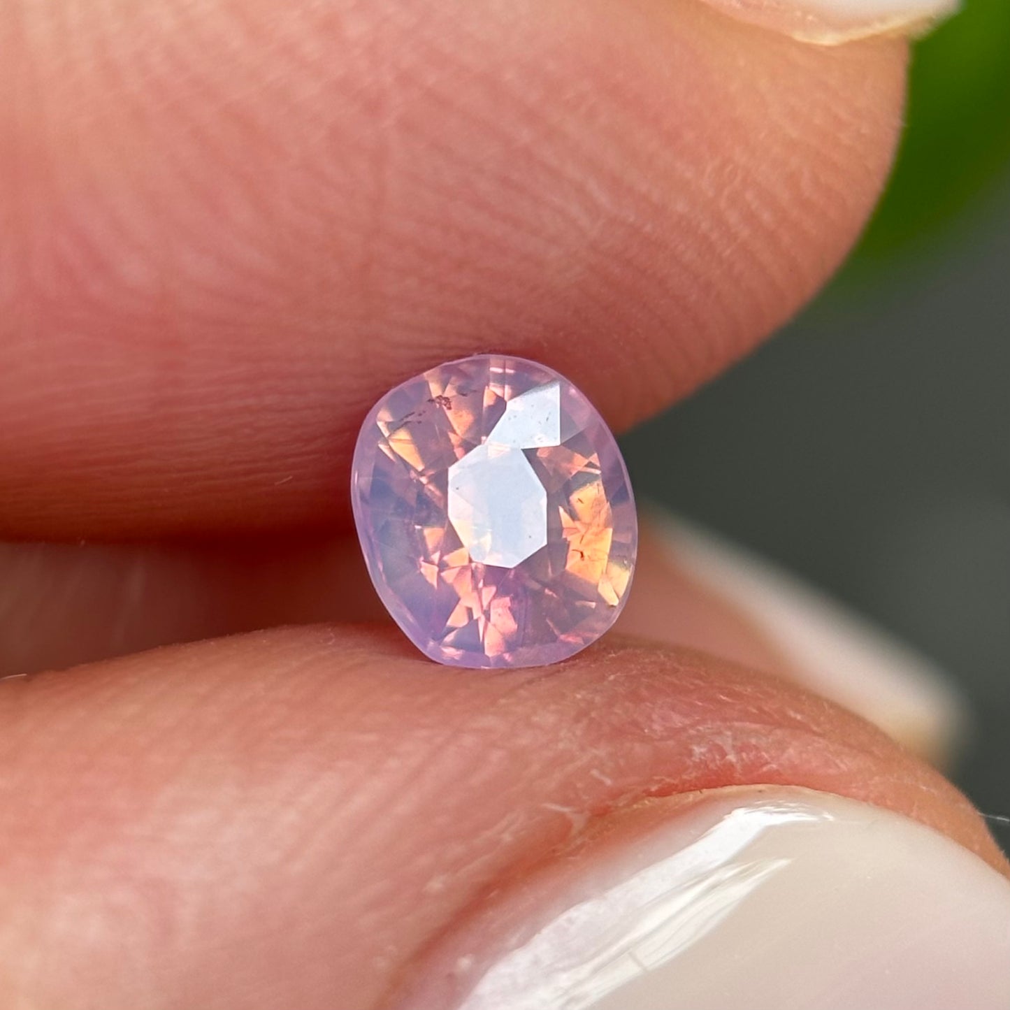 0.56 ct Natural Pink Milky Sapphire Vietnam. Cushion Shape. No Treatment.