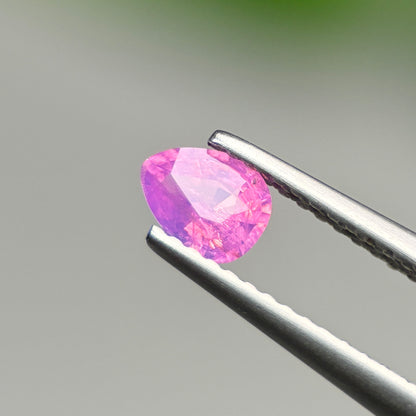 0.48 ct Natural Pink Milky Sapphire Vietnam. Pear Shape. No Treatment.