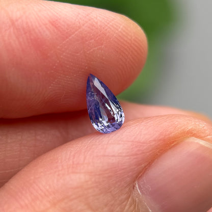 0.58 ct Natural Blue Milky Sapphire Vietnam. Pear Shape. No Treatment.