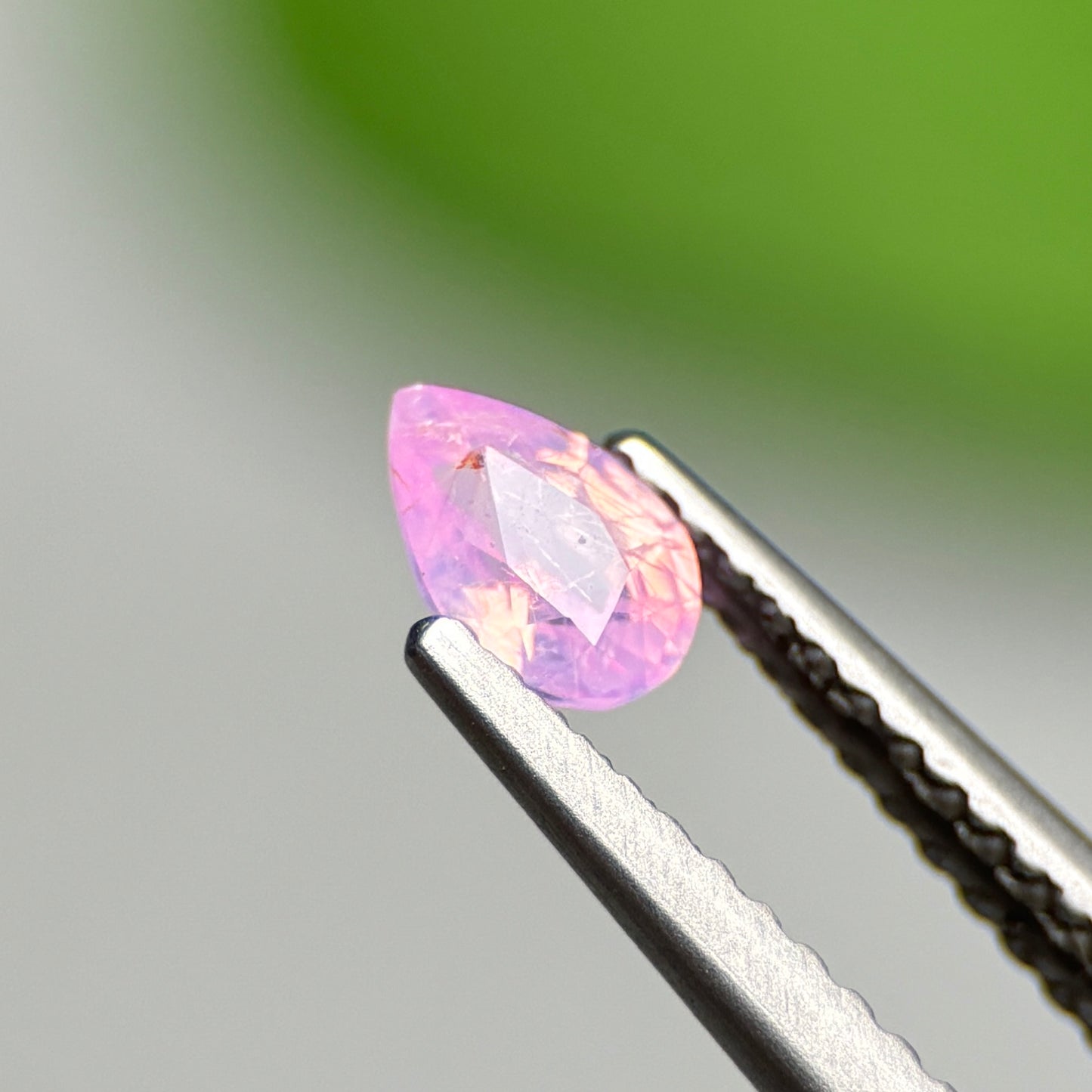 0.36 ct Natural Lite Pink Milky Sapphire Vietnam. Pear Shape.