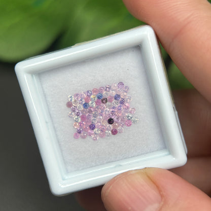 1,0ct/ 81Pcs Natural Sapphire Vietnam, Round Shape, C2 Quality, No Treatment Sapphire Luc Yen.