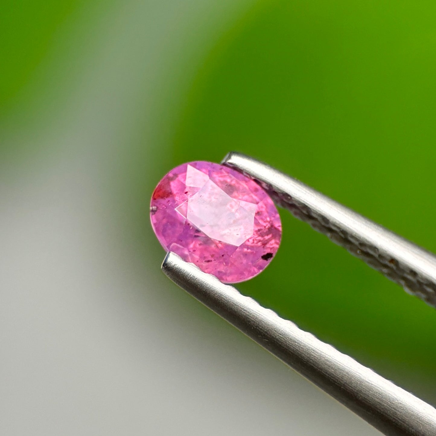0.56 ct Natural Purplish Pink Milky Sapphire Vietnam. Oval Shape. Unheat.