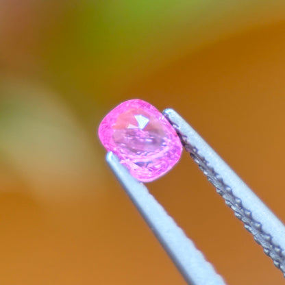0.39 ct Natural Purplish Pink Milky Sapphire Vietnam. Cushion Shape. Unheat.