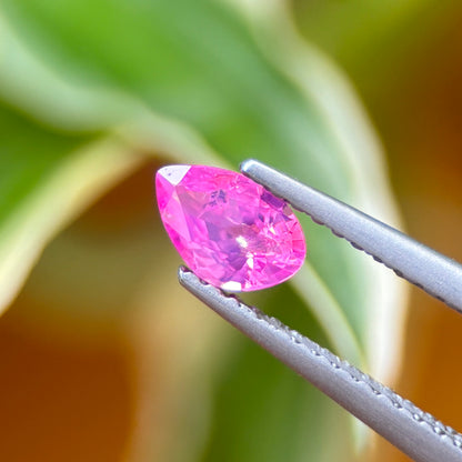 0.43 ct Natural Pink Milky Sapphire Vietnam. Pear Shape. No Treatment.