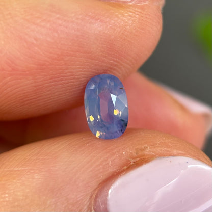 0.72ct Natural Purple - Blue Milky Sapphire Vietnam. Cushion Shape. No Treatment.
