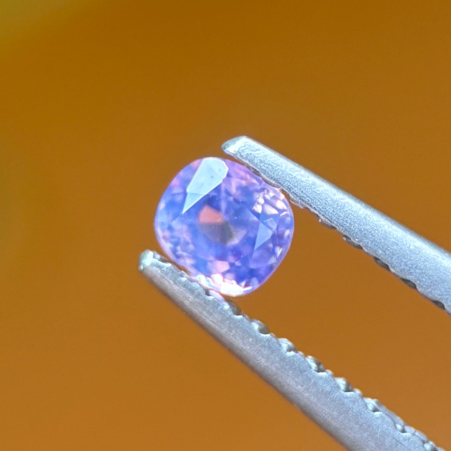 0.20 ct Natural Purple milky Sapphire Vietnam. Cushion Shape. No Treatment.