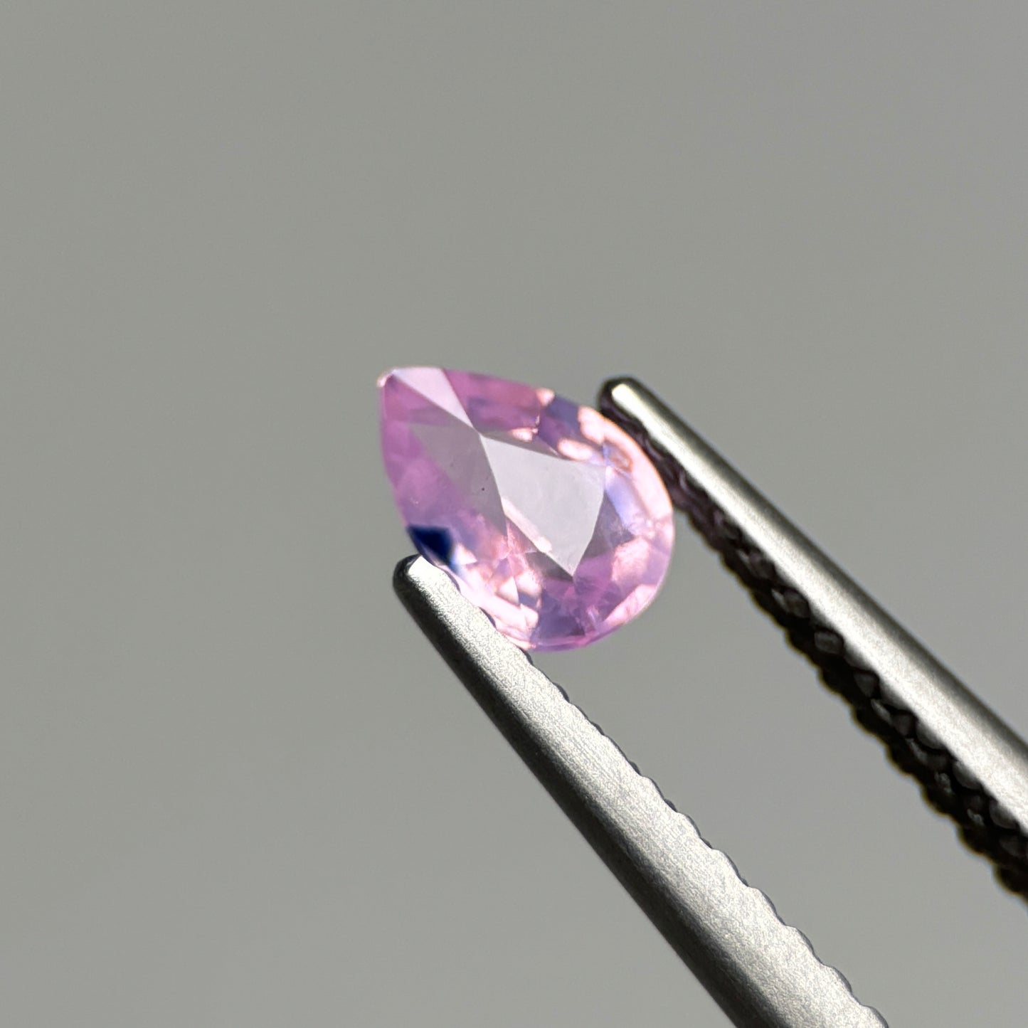 0.43 ct Natural Lite Pink Milky Sapphire Vietnam. Pear Shape.