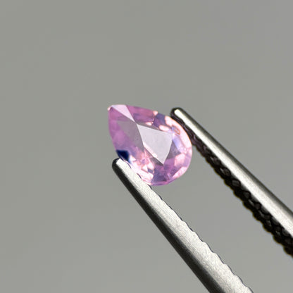 0.43 ct Natural Lite Pink Milky Sapphire Vietnam. Pear Shape.