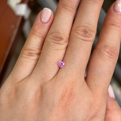 0.42 ct Natural Pink Milky Sapphire Vietnam. Heart Shape. No Treatment.