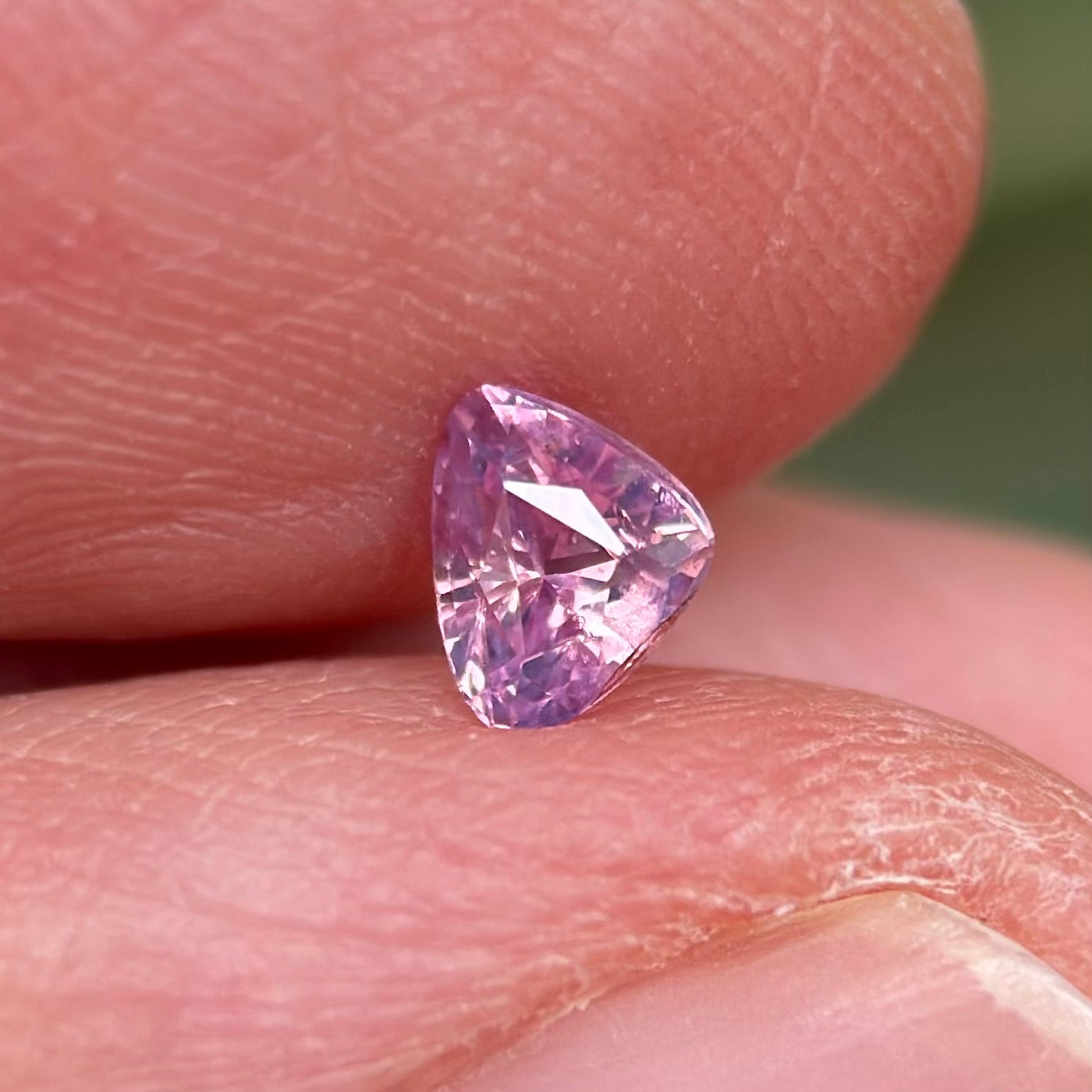 0.41 ct Natural Pink Sapphire Vietnam. Triangle Shape. No Treatment.