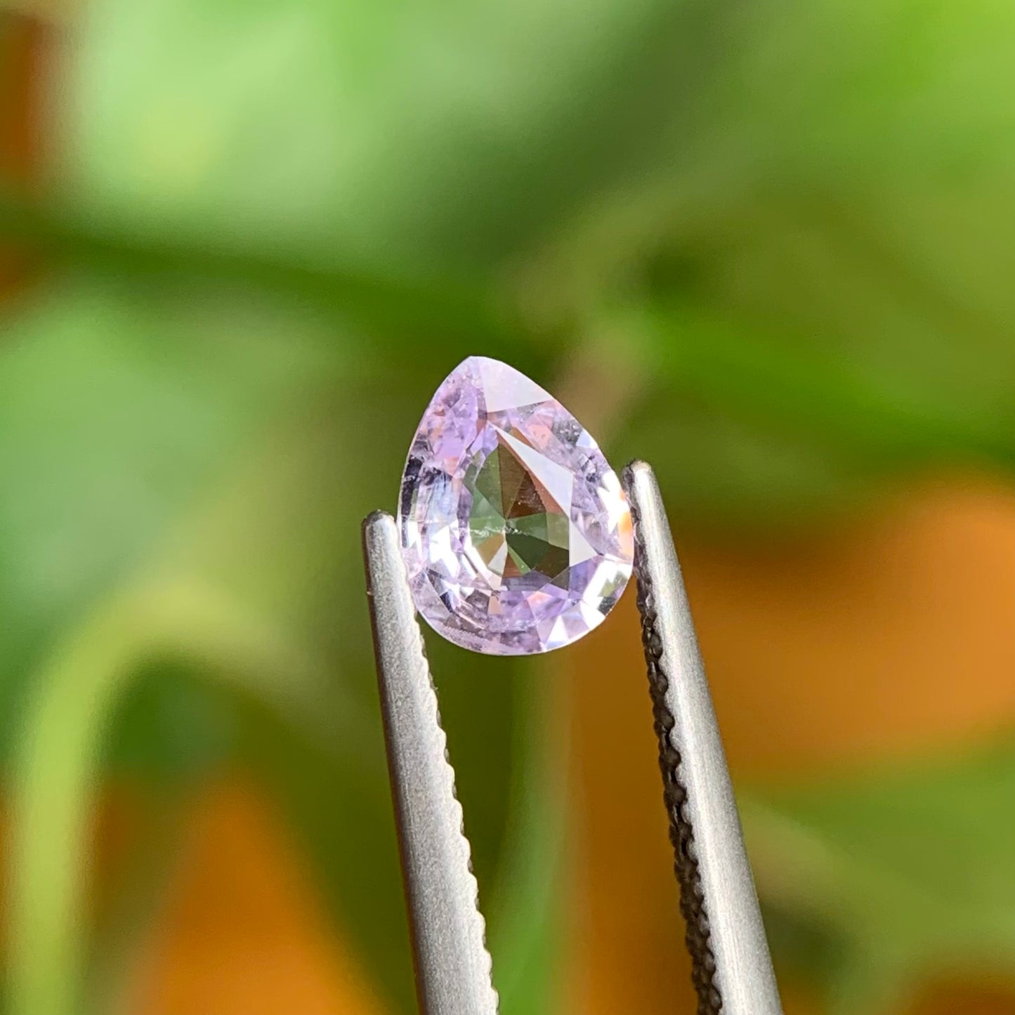 0.75 ct Natural Purplish White Spinel Vietnam. Pear Shape. No Treatment