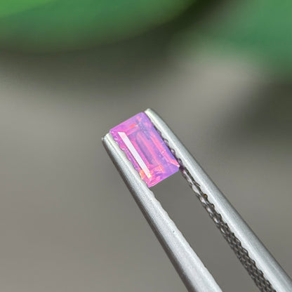 0.39 ct Natural Pink Milky Sapphire Vietnam. Emerald Shape. No Treatment.