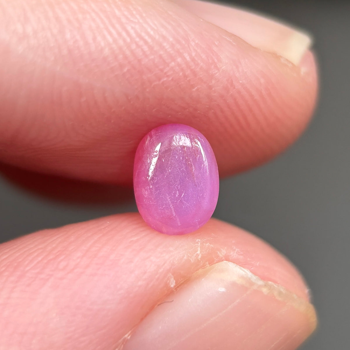 1.21ct Natural Orangish Pink Milky Cacbochon Sapphire Viet Nam. No Treatment Sapphire Luc Yen.