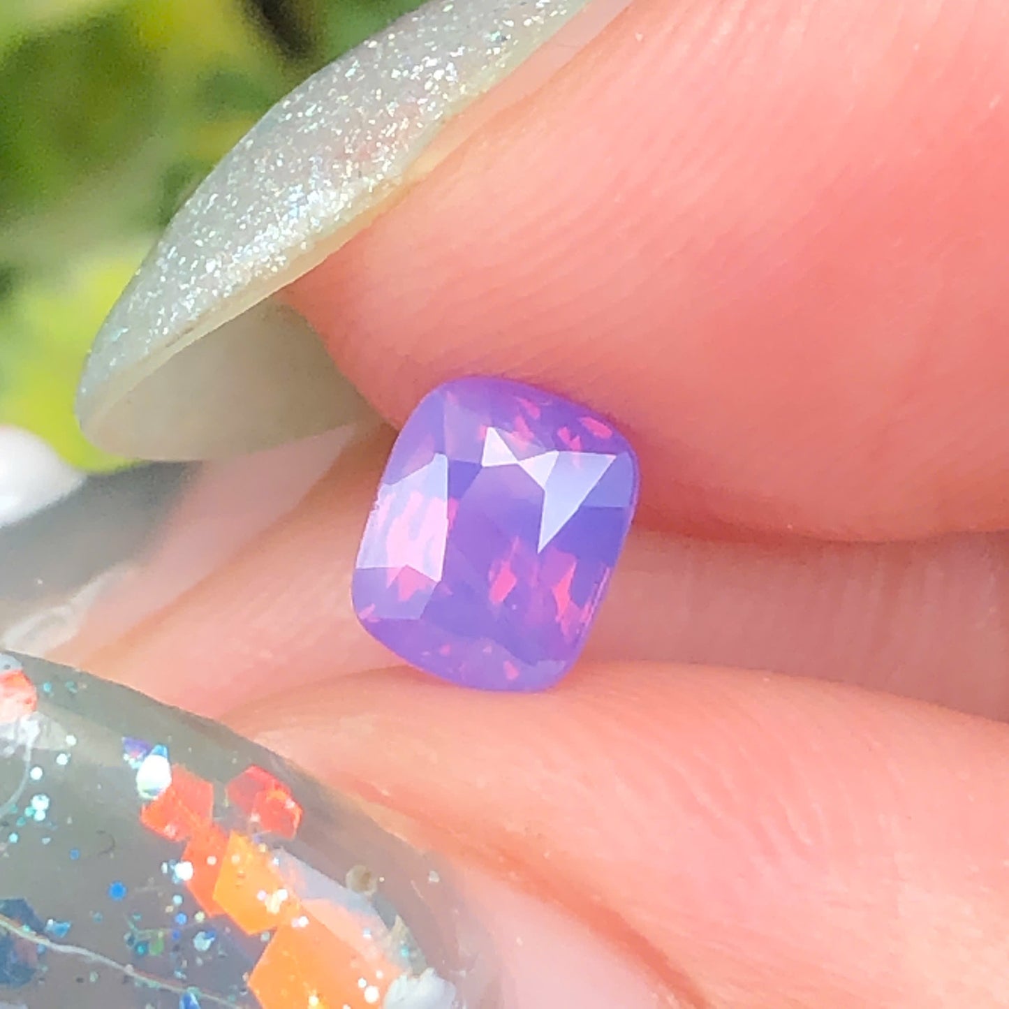 0,68ct Natural Pinkish Purple Milky Sapphire Vietnam. Cushion Shape. No Treatment Milky Sapphire Luc Yen. (Copy)