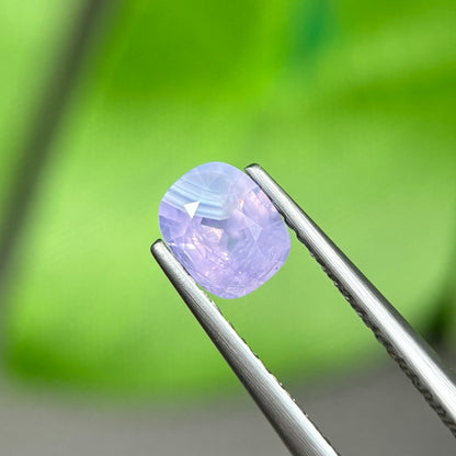 0,86ct Natural Purple Milky Sapphire Vietnam. Cushion Shape. No Treatment Milky Sapphire Luc Yen.
