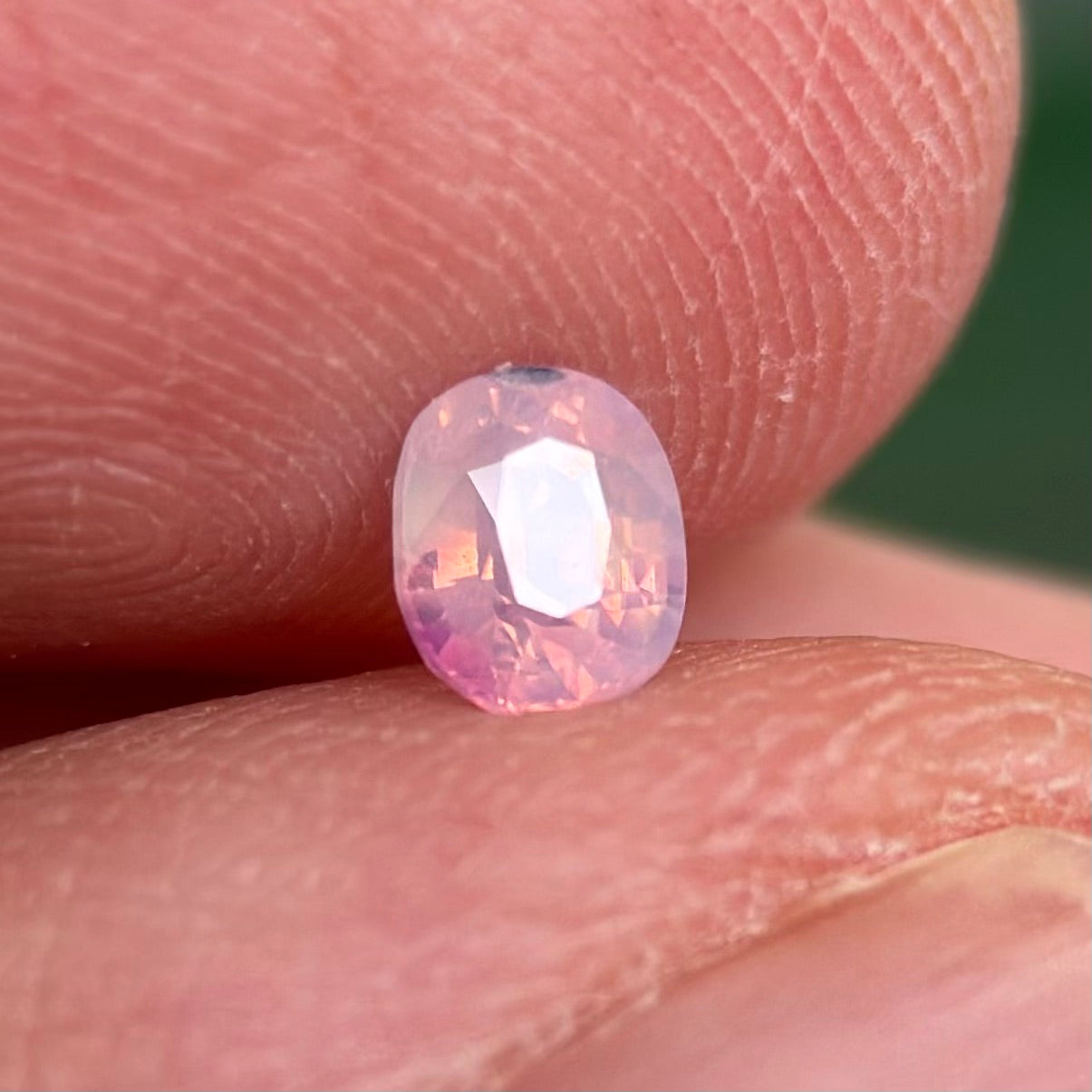 0.31ct Natural Pinkish White Milky Sapphire Vietnam. Cushion Shape. Unheat.