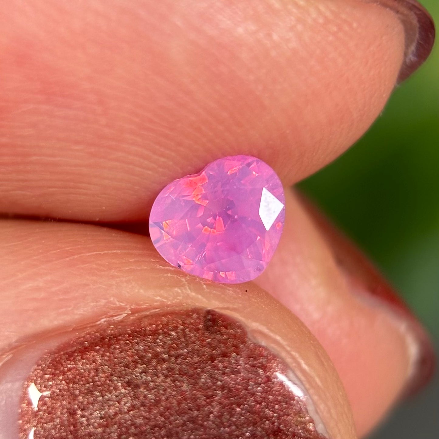 0.60 ct Natural Pink Milky Sapphire Vietnam. Heart Shape. No Treatment.