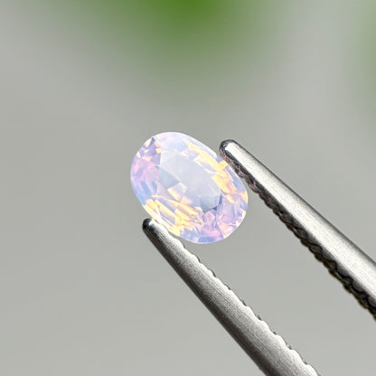 0.38 ct Natural Pinkish White Milky Sapphire Vietnam. Cushion Shape.