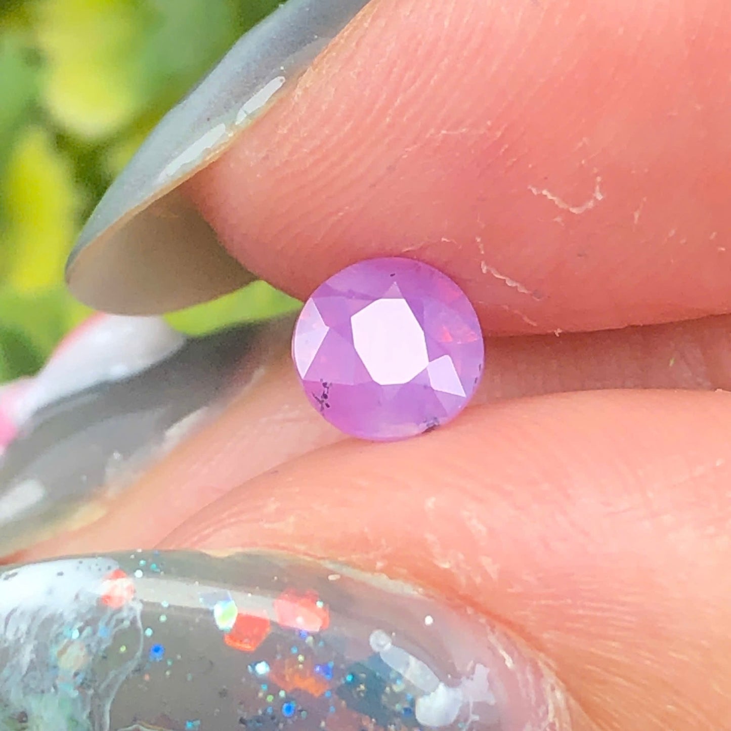 0,50ct Natural Pink Milky Sapphire Vietnam. Round Shape. No Treatment Milky Sapphire Luc Yen.