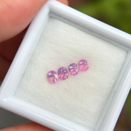 0.53ct / 4Pcs Natural Pink Milky Sapphire Viet Nam. Cushion Shape. No treatment.