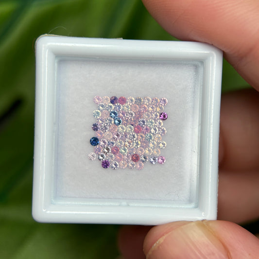 1,0ct/82Pcs Natural Sapphire Vietnam, Round Shape, C1 Quality, No Treatment Sapphire Luc Yen.