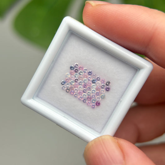 1,0ct/59Pcs Natural Sapphire Vietnam, Round Shape, C1 Quality, No Treatment Sapphire Luc Yen.