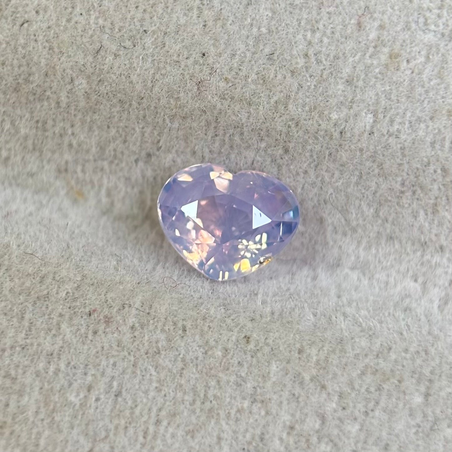 0.68ct Natural White Milky Sapphire Vietnam. Heart Shape. No Treatment.