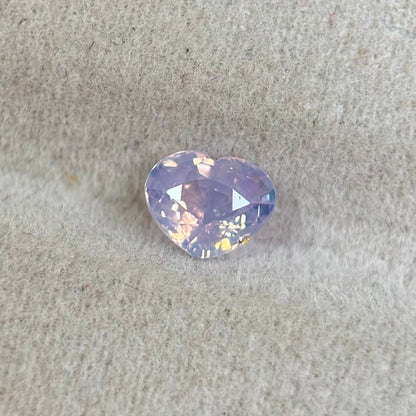 0.68ct Natural White Milky Sapphire Vietnam. Heart Shape. No Treatment.
