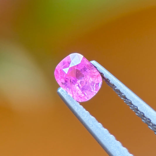 0.39 ct Natural Purplish Pink Milky Sapphire Vietnam. Cushion Shape. Unheat.