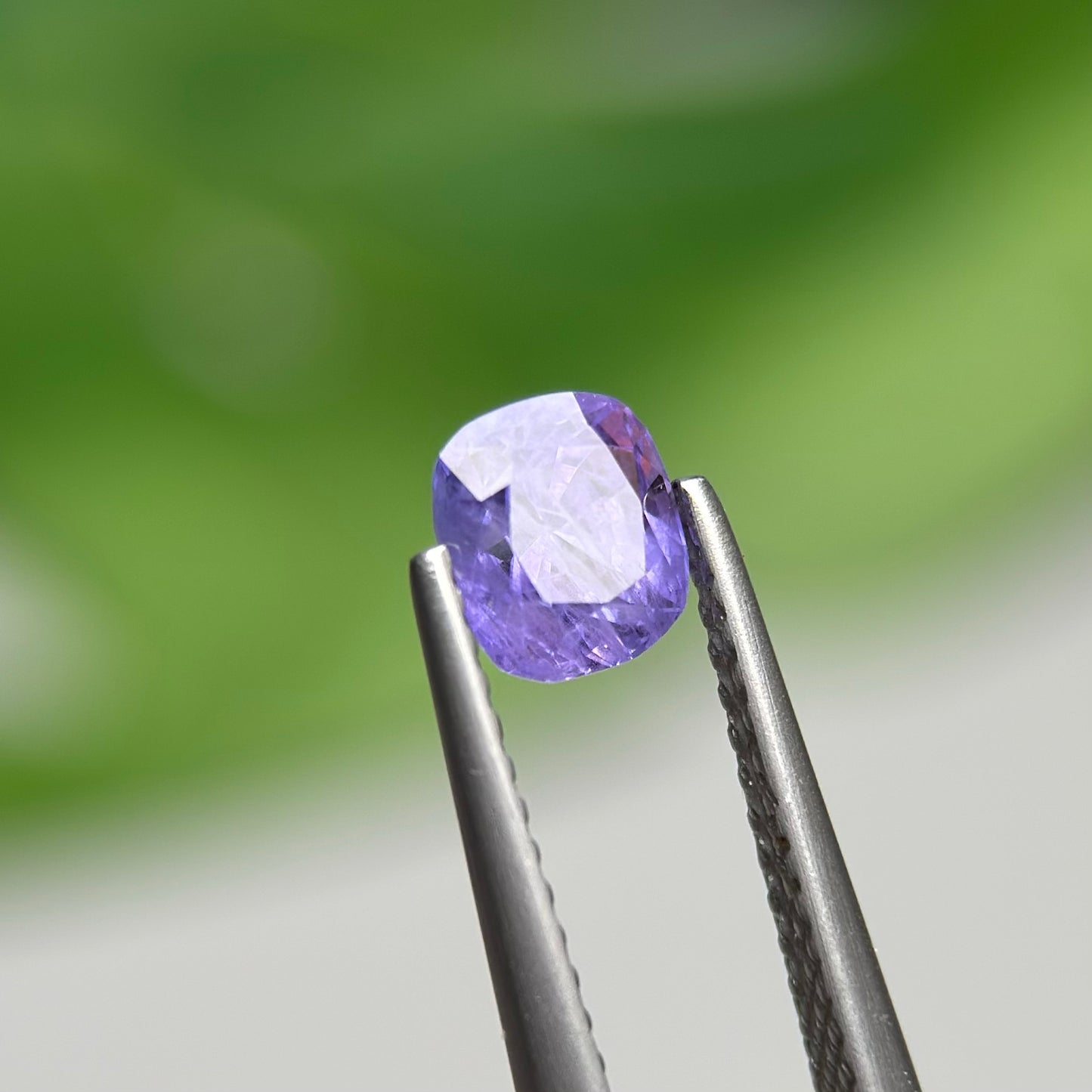 1.06 ct Natural Purple Milky Sapphire Vietnam. Cushion Shape. No Treatment.