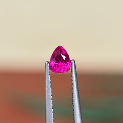 0.54 ct Natural Ruby Viet Nam. Pear Shape. No treatment.
