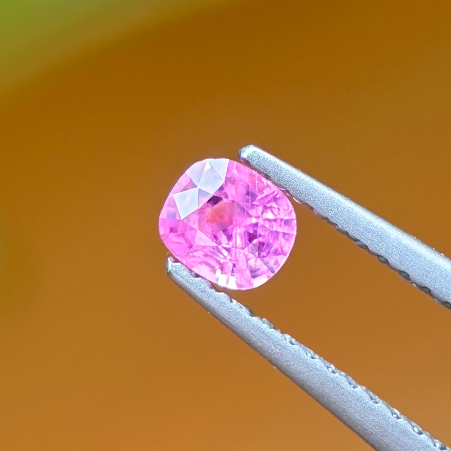 0.42 ct Natural Pink Silky Sapphire Vietnam. Cushion Shape. Unheat.