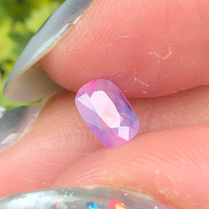 0,64ct Natural Purple Pink Milky Sapphire Vietnam. Cushion Shape. No Treatment Milky Sapphire Luc Yen.