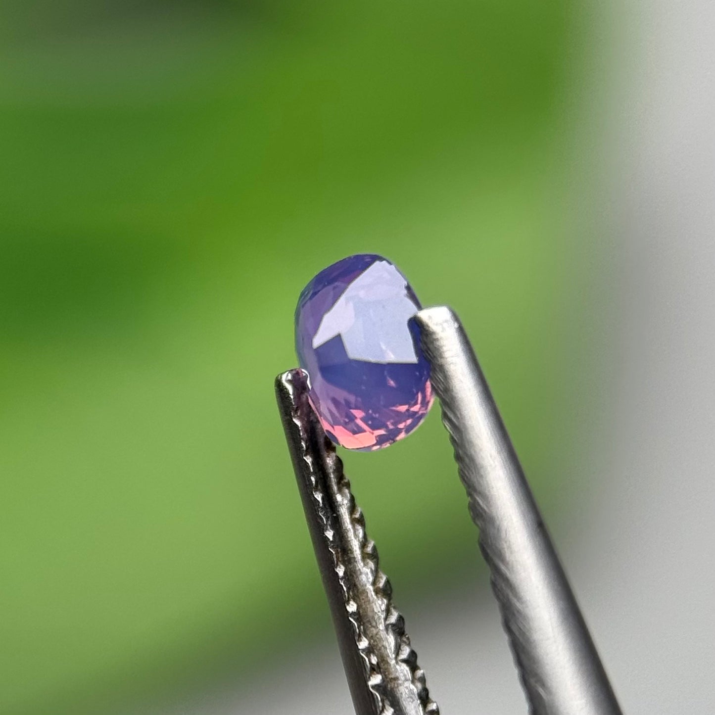 0.43 ct Natural Pinkish Purple Milky Sapphire Vietnam. Cushion Shape. No Treatment.