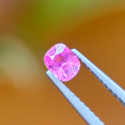 0.39 ct Natural Purplish Pink Milky Sapphire Vietnam. Cushion Shape. Unheat.