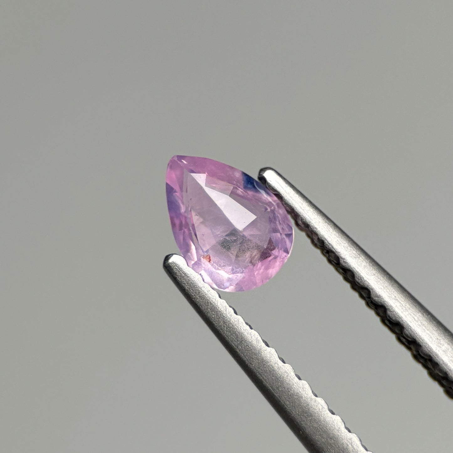 0.43 ct Natural Lite Pink Milky Sapphire Vietnam. Pear Shape.