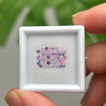1,0ct/57Pcs Natural Sapphire Vietnam, Round Shape, C1 Quality, No Treatment Sapphire Luc Yen.