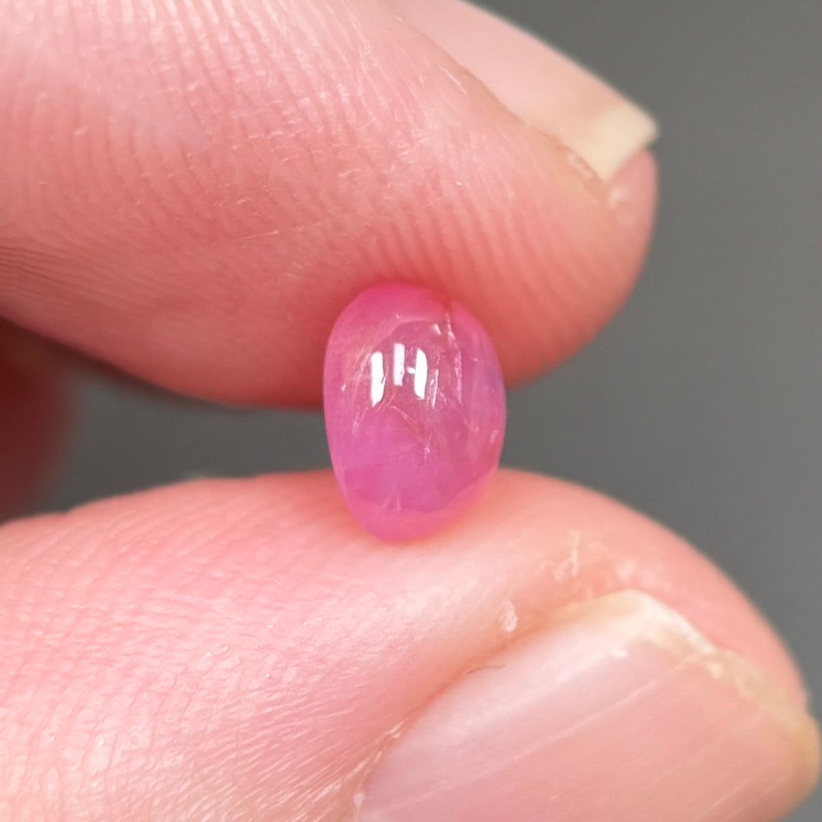 1.21ct Natural Orangish Pink Milky Cacbochon Sapphire Viet Nam. No Treatment Sapphire Luc Yen.