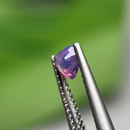 0.48 ct Natural Pinkish Purple Milky Sapphire Vietnam. Heart Shape. No Treatment.