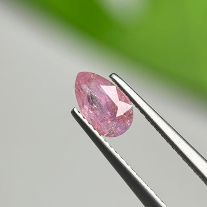 1.38 ct Natural Pink Milky Sapphire Vietnam. Pear Shape.
