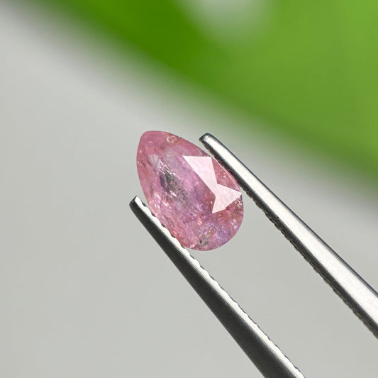 1.38 ct Natural Pink Milky Sapphire Vietnam. Pear Shape.
