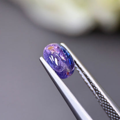 1.27ct Natural Purple-Blue Cacbochon Sapphire Viet Nam. No treatment.