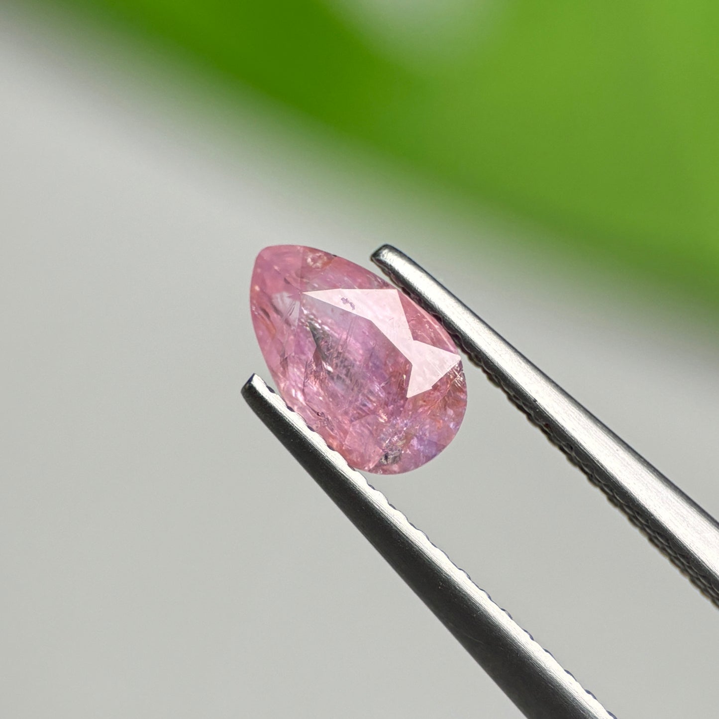 1.38 ct Natural Pink Milky Sapphire Vietnam. Pear Shape.