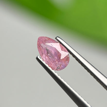 1.38 ct Natural Pink Milky Sapphire Vietnam. Pear Shape.