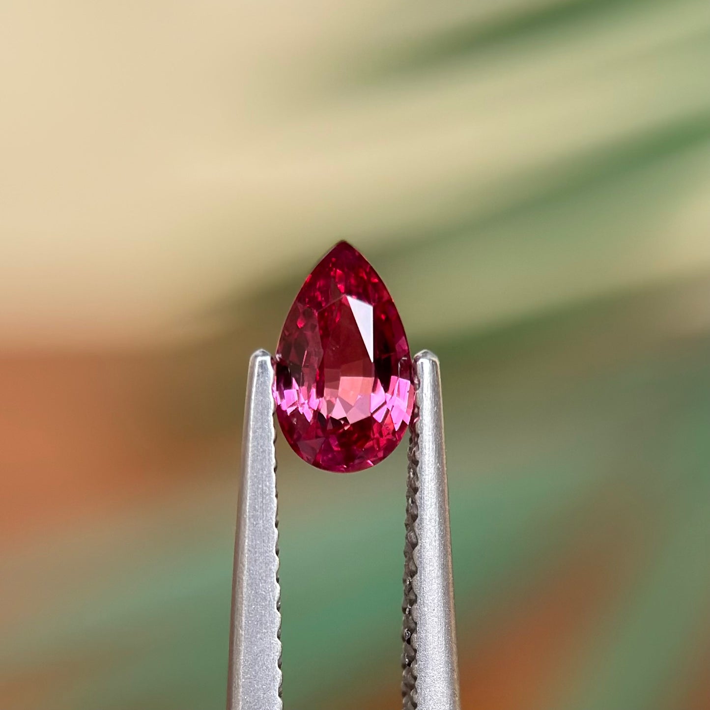 0.60 ct Natural Red Spinel Vietnam. Pear Shape. No Treatment.