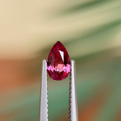 0.60 ct Natural Red Spinel Vietnam. Pear Shape. No Treatment.