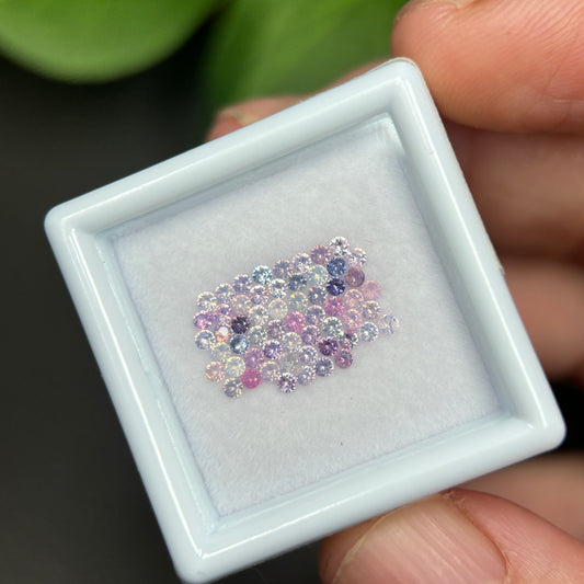 1,0ct/ 59Pcs Natural Sapphire Vietnam, Round Shape, C1 Quality, No Treatment Sapphire Luc Yen.