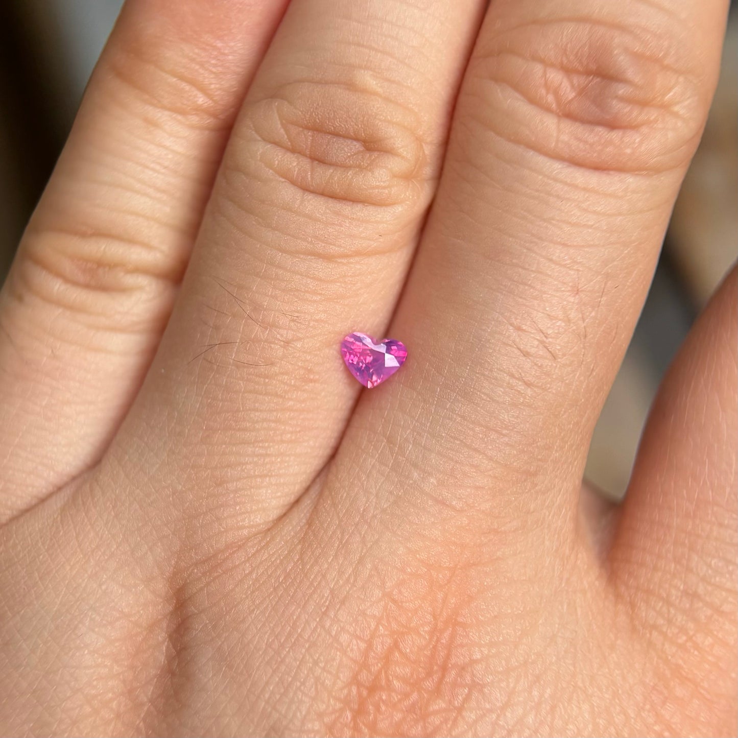 0.36ct Natural Pink Milky Sapphire Vietnam. Heart Shape. No Treatment.